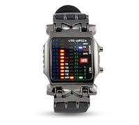 DAUERHAFT Montre LED étanche, Montre-Bracelet de Fonction de Date électronique de Sport Masculin féminin Affichage Binaire précis avec Bracelet en PU réglable