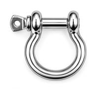 DAUMLINK® Manille lyre acier inoxydable A4 (AISI 316), 4 mm, 2 piéces | Manille ronde courbée, Pour chaînes et cordages, Accastillage marin, Haute résistance à la corrosion, Lot de 2