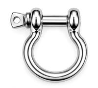 DAUMLINK® Manille lyre acier inoxydable A4 (AISI 316), 8 mm, 2 piéces | Manille ronde courbée, Pour chaînes et cordages, Accastillage marin, Haute résistance à la corrosion, Lot de 2
