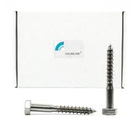 DAUMLINK Vis à Bois/Tire-fonds DIN 571 Inox A2-70 - Lot de 25 - Vis hexagonales pour bois et fixation lourde - Différents diamètres et longueurs (M10x80)