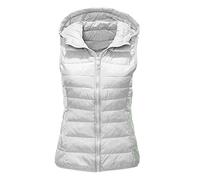 Daunenweste Herren Leicht, Steppweste Damen Herbst Winter Weste Unisexe Winterweste Mit Kapuze Übergangswesten Mit Reißverschluss Ärmellos Jacke Einfarbig Outdoorwesten Gilet