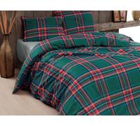 Daunex Parure de lit avec taies d'oreiller Tartan Vert Lintea 3 pièces, (255 x 200)