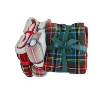 Daunex Plaid doux Tartan (rouge, 240 x 200 cm)