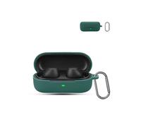 daunke Coque de protection en silicone souple pour Sony WF-C510, avec mousqueton, protection complète, vert