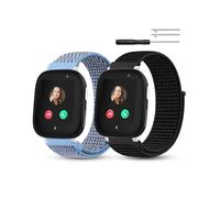 daunke Lot de 2 bracelets de montre pour Gizmo Watch 3/2/1/Disney Edition, bracelet de rechange en nylon tissé Velcro, résistant aux rayures, robuste et durable, facile à remplacer, bleu et noir, 20