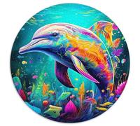 Dauphin 1000 Pièce Jigsaw Puzzles Jeux ÉduChatifs Créatif Puzzle Rond Défi Couleur pour Adultes Et Enfants 1000pcs (67.5x67.5cm)