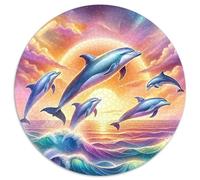 Dauphin 1000 Pièce Jigsaw Puzzles Jeux ÉduChatifs Créatif Puzzles Ronds Défi Couleur pour Cadeaux De Voyage, Présent 1000pcs (67.5x67.5cm)