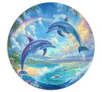 Dauphin 1000 Pièce Jigsaw Puzzles Jeux Éduchatifs Créatif Puzzles Ronds Jeu De Défi Unique pour Cadeaux De Voyage, Présent 1000pcs (67.5x67.5cm)