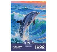 Dauphin 1000 Pieces Animaux Puzzle en Papier Matériaux Recyclés Jeu Cadeau Unique Adultes Enfants 70x50cm/1000pcs