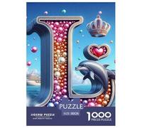 Dauphin 1000 Pièces Puzzle Difficile Et Stimulant sur Challenge Toy Jouets Artiste Animaux marinsun Jouet De Jeu Cadeaux Pour38x26cm/1000pcs