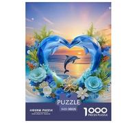 Dauphin 1000 Pièces Puzzle Difficile Et Stimulant sur Challenge Toy Jouets Artiste Animaux marinsun Jouet De Jeu Cadeaux Pour38x26cm/1000pcs
