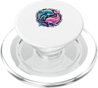 Dauphin coloré - Océan - Animal Marin - Style rétro PopSockets PopGrip pour MagSafe