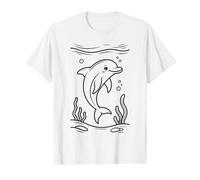 Dauphin Coloriage et coloriage à Faire soi-même T-Shirt Graphique avec Valeur