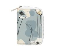 Dauphin dans le récif de corail - Porte-cartes fin et durable en cuir synthétique pour homme et femme, Pétales bleu clair, 16x11.5cm