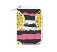 Dauphin dans le récif de corail - Porte-cartes fin et durable en cuir synthétique pour homme et femme, Tranches de citron jaune, 16x11.5cm