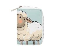 Dauphin dans le récif de corail - Porte-cartes fin et durable en cuir synthétique pour homme et femme, Dessin animé mouton et agneau, 16x11.5cm