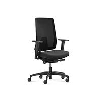 Dauphin Indeed Chaise de bureau ergonomique à domicile avec dossier haut réglable (61-68 cm), réglage de la profondeur d'assise (6 cm) (dossier en maille)