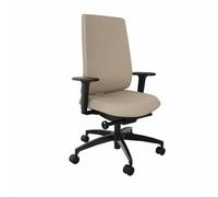 Dauphin Indeed Chaise de bureau ergonomique pivotante Beige Charge maximale 150 kg Pour la maison et le bureau Dossier haut Réglage de la profondeur d'assise