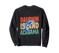 Dauphin Island Alabama Typographie rétro Amoureux des Dauphins Sweatshirt