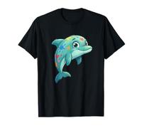 Dauphin Kawaii avec cœurs colorés T-Shirt