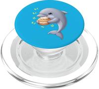 Dauphin Kawaii Munching Happily Funny Cétacés Poisson PopSockets PopGrip pour MagSafe