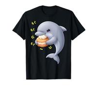 Dauphin Kawaii Munching Happily Funny Cétacés Poisson T-Shirt