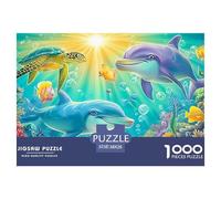 Dauphin Love 1000 Puzzles Adults Puzzle Adults Puzzle Puzzle Game Home Decoration Challenge High Difficulty 38x26cm/1000pcs
