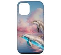 Dauphin ludique Coucher de soleil Scène océan Animal Coque pour iPhone 12/12 Pro