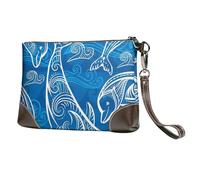 Dauphin Magique,Sacs à Main en Cuir PU pour Femmes, Pochette à Fermeture éclair, Portefeuille, Sac à Main avec dragonne