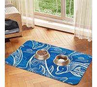 Dauphin Magique,Tapis d'alimentation pour Animaux de Compagnie, Sets de Table en Cuir PU pour Chats et Chiens,30x45cm