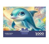 Dauphin Mignon Puzzle 1000 Pièces Très Bonne Qualité Senior Dauphin coloré Cadeau Fin D'année Activité Solo Impression Nette Carton Résistant 38x26cm/1000pcs