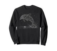 Dauphin Nature Lover Starry Sky Vintage Wildlife Graphic Sweatshirt