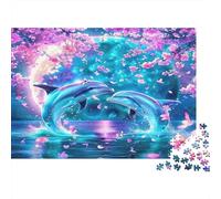 Dauphin Papier recy auphins dans Une Grotte océanique Magique Violette Puzzle Cadeau de Collection pour Adultes 70x50cm/1000 pièces