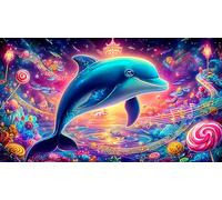 Dauphin Puzzle 1000 pièces Educa Jouet en Bois Cadeau Unique Décoration Intérieure Jeu éducatif Challenge Toy pour Adultes & Enfants des 14 Ans dauphin38x26cm/1000pcs