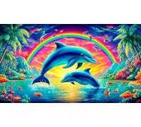 Dauphin Puzzle 1000 pièces Educa Jouet en Bois Divertissement créatif Décoration Intérieure Jeu éducatif Challenge Toy pour Adultes & Enfants des 14 Ans dauphin75x50cm/1000pcs