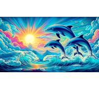 Dauphin Puzzle 1000 pièces Educa Jouet en Bois Divertissement créatif Décoration Intérieure Jeu éducatif Challenge Toy pour Adultes & Enfants des 14 Ans dauphin75x50cm/1000pcs