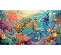 Dauphin Puzzle 1000 pièces Educa Jouet en Bois Divertissement créatif Décoration Intérieure Jeu éducatif Challenge Toy pour Adultes et Enfants à partir de 14 Ans dauphin75x50cm/1000pcs