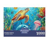 Dauphin Puzzle 1000 Pièces pour Adulte Divertissement Créatifs Jeu Difficile pour Les Animaux marinsclassique Cadeaux 38x26cm/1000pcs