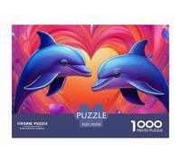 Dauphin Puzzle Adulte Original Coloré Animaux Marins Cadeau Jouet Coloré De Décoration Familiale Jeux De Puzzle pour Toute La Famille 70x50cm/1000pcs