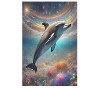 Dauphin Puzzle en Bois 1000 Pièces, DIY, Divertissement Créatif, Amusement Puzzles pour Adultes Et Enfants À Partir De 12 Ans, （78×53cm）