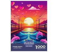 Dauphin Puzzle pour Adultes Classiques Animaux Marins Jeu Éducatif Défi Jouets Décoration Moderne Jeux De Puzzle pour Toute La Famille 70x50cm/1000pcs