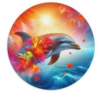 Dauphin Puzzle pour Adultes De Qualité Supérieure Animaux Marins Difficile Et Plaisir De Montage Décoration Moderne Jeu Cadeau Unique 1000pcs (67.5x67.5cm)