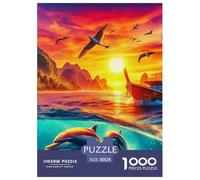 Dauphin Puzzle pour Adultes De Qualité Supérieure Animaux Marins Jeu Éducatif Défi Jouets Décoration Moderne Jeux De Puzzle pour Toute La Famille 38x26cm/1000pcs