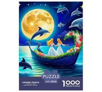 Dauphin Puzzle pour Adultes Original Coloré Animaux Marins Cadeau Jouet Coloré De Décoration Familiale Jeux De Puzzle pour Toute La Famille 38x26cm/1000pcs