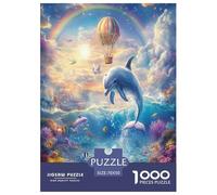 Dauphin Puzzles 1000 Pièces Cadeau Unique Jeu Éduchatif Challenge Toy À De Qualité Supérieure Peinture Art pour Adultes Et Enfants À Partir De 12 Ans 70x50cm/1000pcs