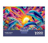 Dauphin Rêve Jeu De Puzzles en Lot 1000 Pièces Rainbow Dauphins Ultra Difficult Puzzle Jeu De Famille Amusant Et Stimulant Après L'école, Puzzle À La Meilleure Évaluation 52x38cm/1000pcs
