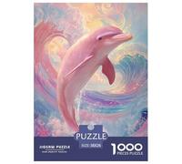 Dauphin Rose Puzzle 1000 Pièces Adultes Enfants intéressant Puzzles 1000 Pièces Défi Jouet Cadeau 38x26cm/1000pcs