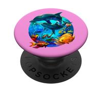 Dauphin Sea Life Save The Sea Marine Biology Aquarium PopSockets PopGrip Adhésif
