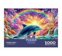 Dauphin sous l'arc-en-Ciel et Le château Puzzle De 1000 Pièces Dauphin ludique Carton Recyclé, Excellent Cadeau pour Toutes Les Âges 70x50cm/1000pcs