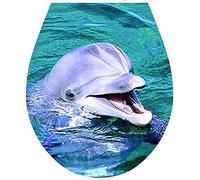 'Dauphin' Toilette Siège Autocollant Couvercle Wc Couverture Art 32x38cm